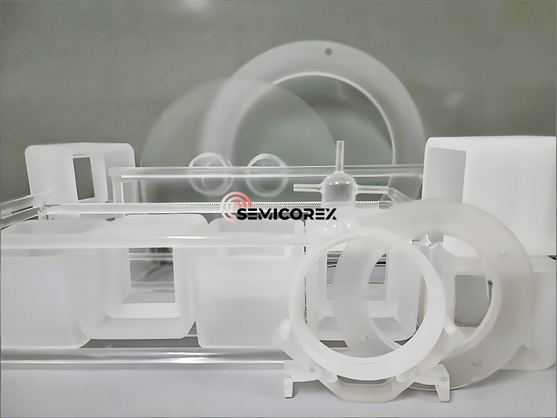 Qual é a tensão das peças de vidro de quartzo